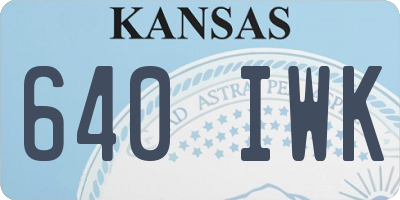 KS license plate 640IWK