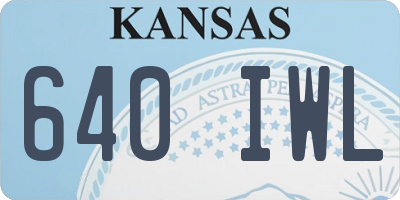 KS license plate 640IWL