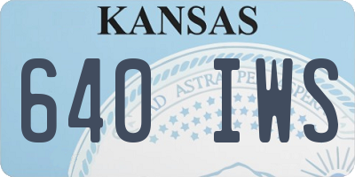 KS license plate 640IWS