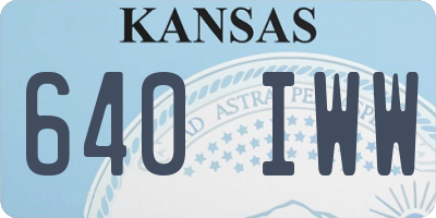 KS license plate 640IWW