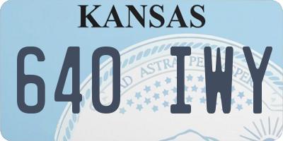 KS license plate 640IWY