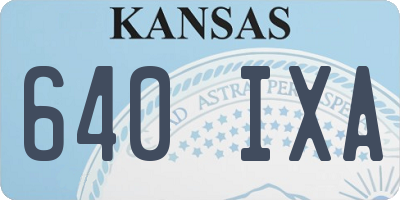 KS license plate 640IXA