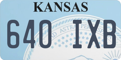 KS license plate 640IXB