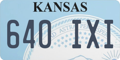 KS license plate 640IXI
