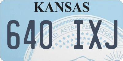 KS license plate 640IXJ