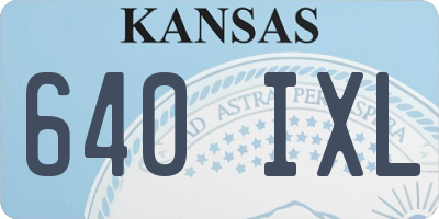 KS license plate 640IXL