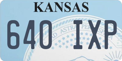 KS license plate 640IXP