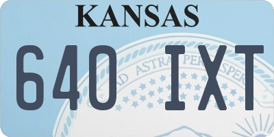 KS license plate 640IXT