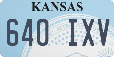 KS license plate 640IXV