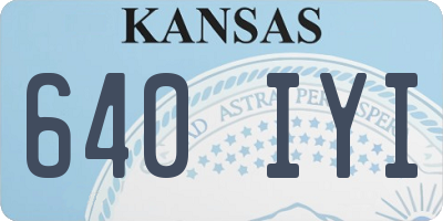 KS license plate 640IYI