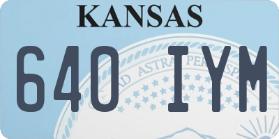 KS license plate 640IYM