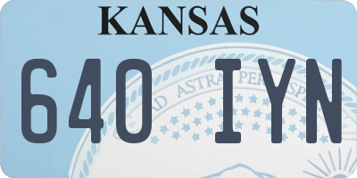 KS license plate 640IYN