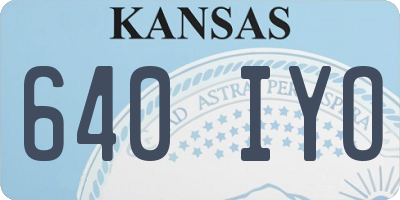 KS license plate 640IYO