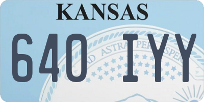 KS license plate 640IYY