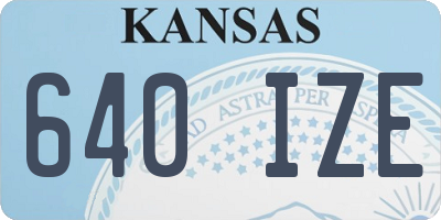 KS license plate 640IZE