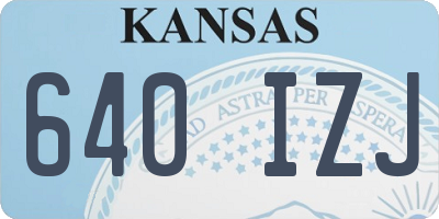KS license plate 640IZJ