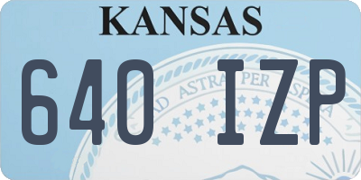 KS license plate 640IZP