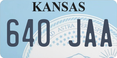 KS license plate 640JAA