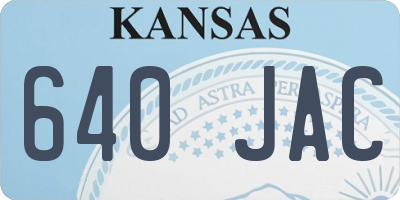 KS license plate 640JAC