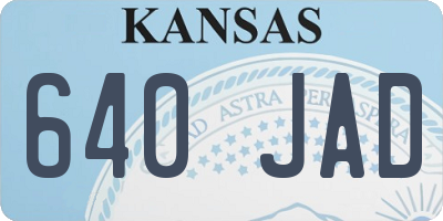 KS license plate 640JAD