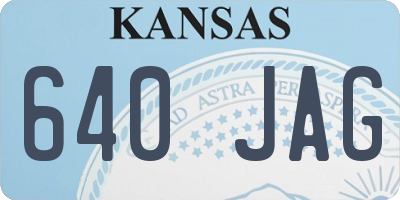KS license plate 640JAG