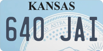 KS license plate 640JAI