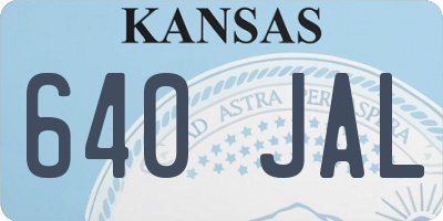 KS license plate 640JAL