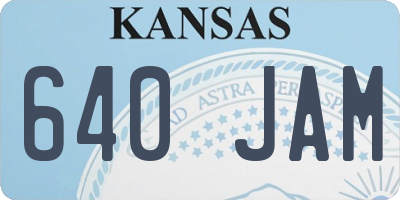 KS license plate 640JAM