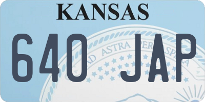 KS license plate 640JAP