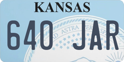 KS license plate 640JAR