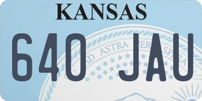 KS license plate 640JAU