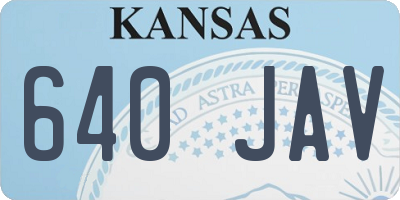 KS license plate 640JAV