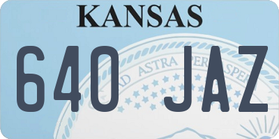KS license plate 640JAZ