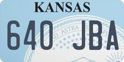 KS license plate 640JBA