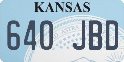 KS license plate 640JBD