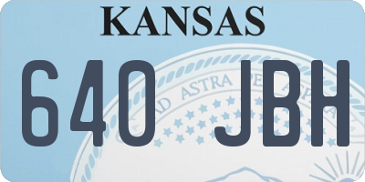 KS license plate 640JBH