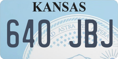 KS license plate 640JBJ