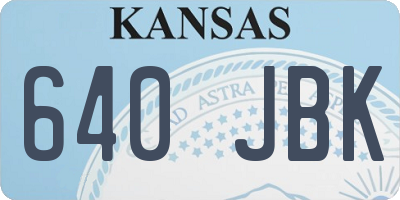 KS license plate 640JBK