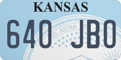 KS license plate 640JBO