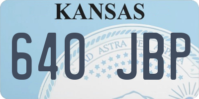 KS license plate 640JBP