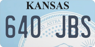 KS license plate 640JBS