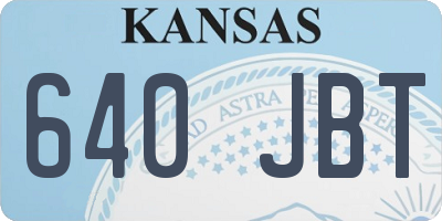 KS license plate 640JBT