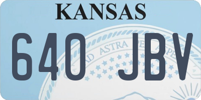 KS license plate 640JBV