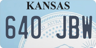 KS license plate 640JBW