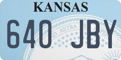 KS license plate 640JBY