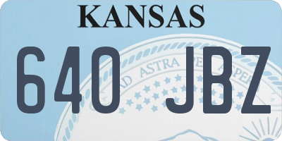 KS license plate 640JBZ