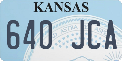 KS license plate 640JCA