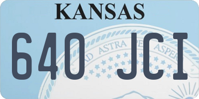 KS license plate 640JCI