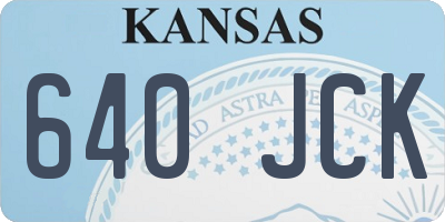 KS license plate 640JCK