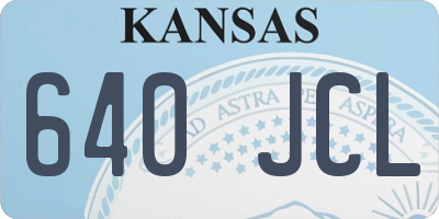 KS license plate 640JCL